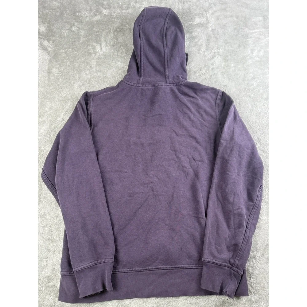 The North Face Hoodie Men's M Purple Box Logo Pullover Sweatshirt Distressed